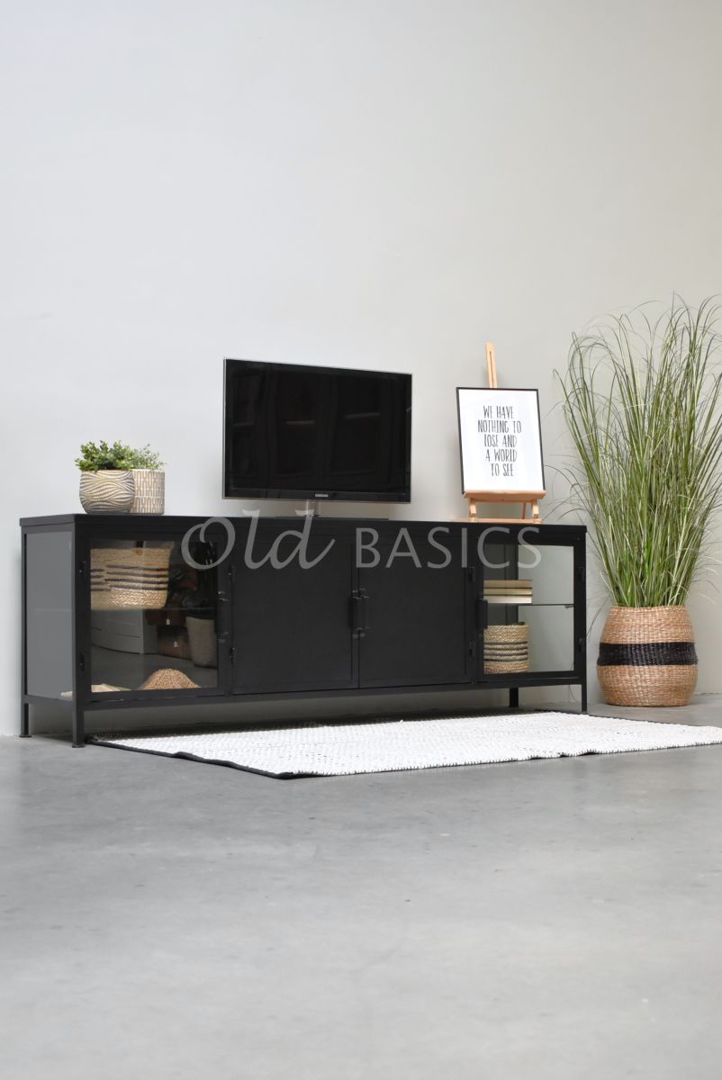 Dressoir Lounge Noir, zwart, materiaal staal